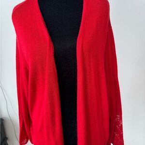CJ Banks Vibrant Red Women's Cardigan